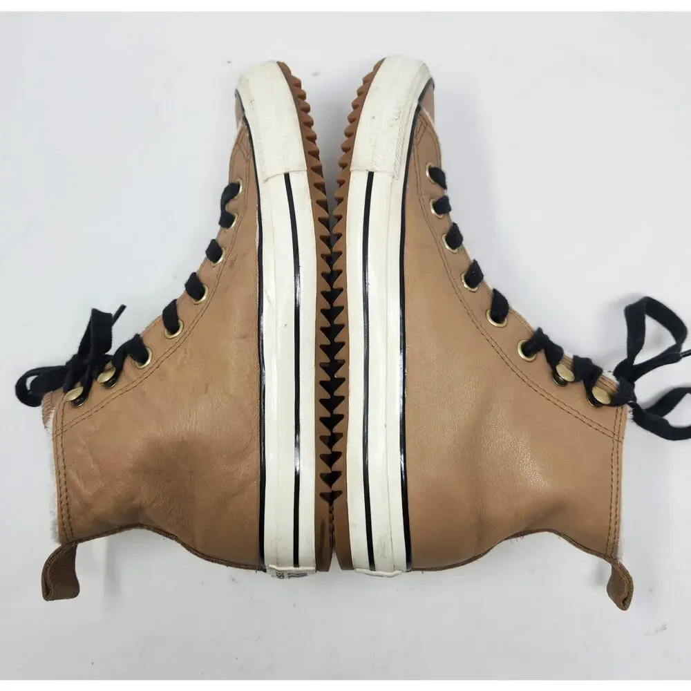 Converse All Star Sherpa Lined Leather Hiker Shoe 162479C Sz Men’s 7 Women’s 9